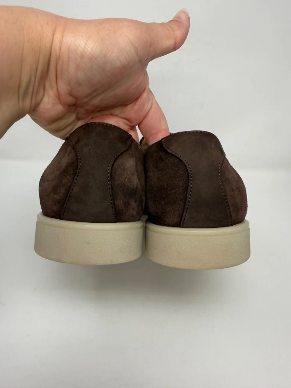 New Stuart Weitzman Aurelio Loafer Dark Brown Suede Sz 10.5